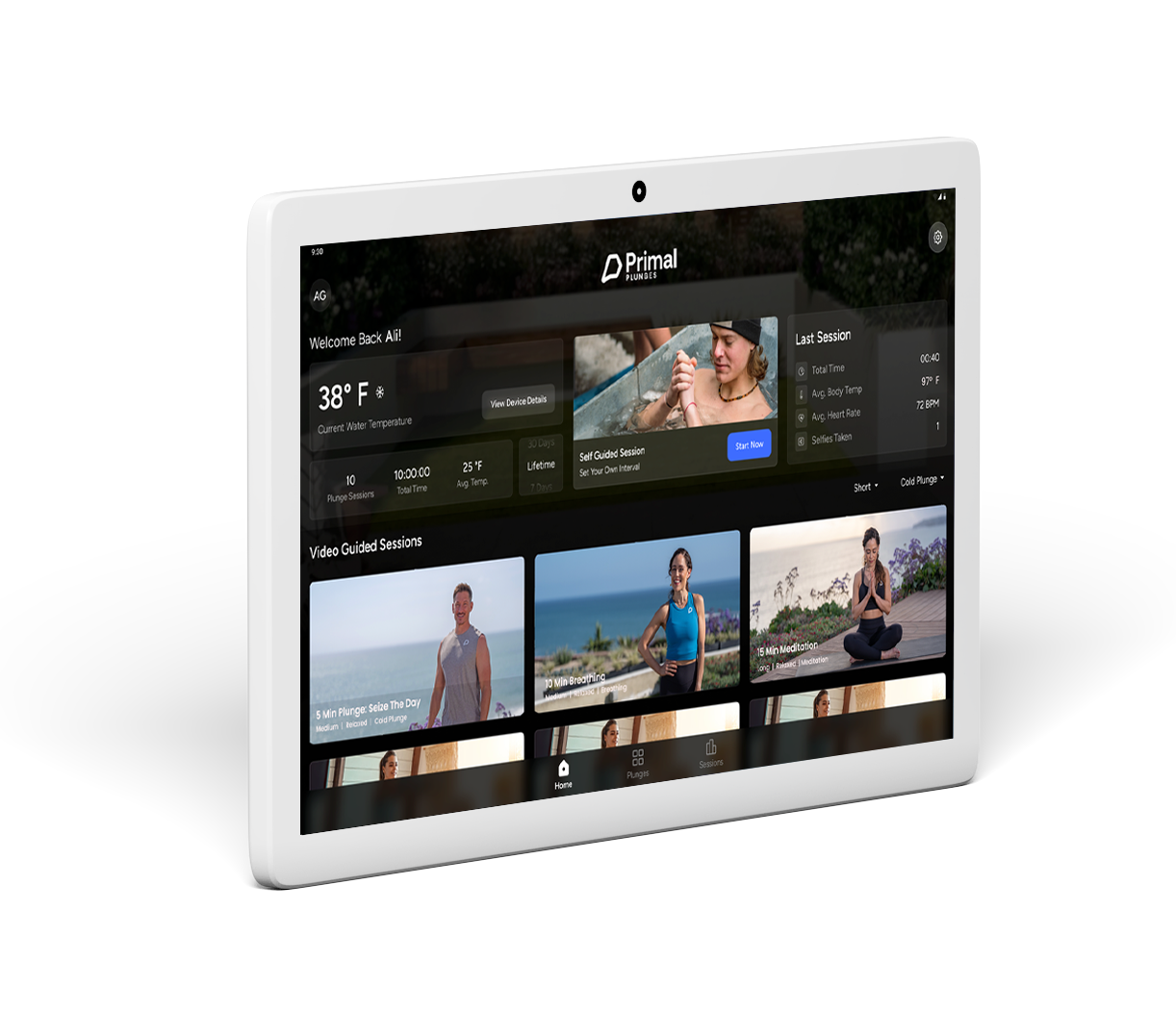 Video touchscreen for Primal Plunges cold plunges running PrimalOS