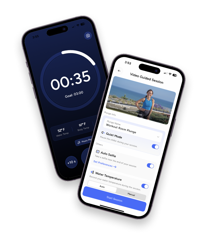 PrimalOS from Primal Plunges on an iPhone showing the self guided plunge timer option