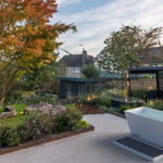 Blizzard cold plunge package from Primal Plunges shown in a luxury backyard