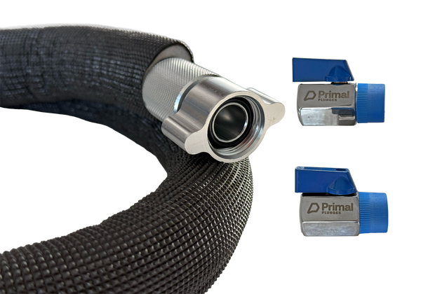 Stainless valves & insulated hoses